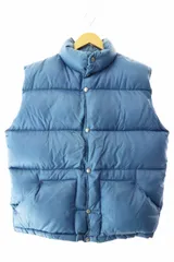 ザノースフェイス THE NORTH FACE 70s 茶タグ ダウン ベスト L 青 ブルー ブランド古着ベクトル 中古●251227