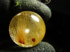 超金運上昇★天然水晶★金ルチルクォーツ ★台付き★丸玉20mm★ta784