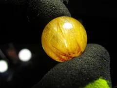 超金運上昇★天然水晶★金ルチルクォーツ ★台付き★丸玉20mm★ta778