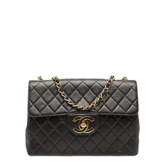 シャネル ココマーク マトラッセ30 チェーン ショルダーバッグ ブラック ラムスキン レディース CHANEL【214-49238】