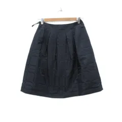 エムケー ミッシェルクラン MK MICHEL KLEIN フレアスカート 36 S 黒 ブラック 総柄 ひざ丈  /HO34 ■GY58