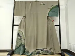 平和屋着物●訪問着　作家物　手描き　十二単　雪輪人物吉祥花文　暈し染め　正絹　逸品　CABB4532yc