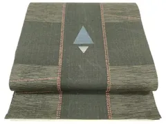 平和屋着物＊夏物　八寸名古屋帯　幾何学間道　正絹　逸品　DABB3219cm