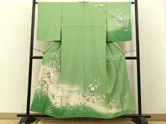 型友禅 訪問着 金彩 紋意匠 暈し染 桜 花文様 正絹 躾糸付き KH120