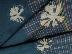 平和屋着物●上質な紬　絞り　格子間道　正絹　逸品　AABF2967cs