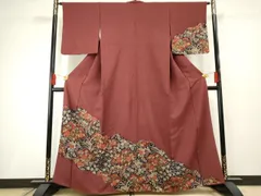 平和屋着物●訪問着　辻が花　草花文　正絹　逸品　AABF2975cs