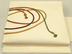 平和屋着物●中国三大刺繍　相良刺繍　塩瀬　九寸名古屋帯　駒刺繍　総刺繍　結び紐　金糸　正絹　逸品　DABB7124op