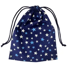 【特価セール】体操着袋 紺×星柄 男の子 女の子 巾着袋 手作り工房FUJITA 大 ハンドメイド 日本製 お着替え袋 体操服袋 入園入学 通園通学