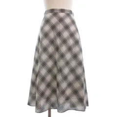 アンタイトル UNTITLED フレアスカート ロング丈 チェック ベージュ 1 ■OM