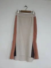 サテン レディース スリット ストレッチ ロング スカート 27-28