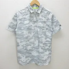 K■アディダス/adidas FJ6421 カモパターン 半袖ウーブンシアサッカーシャツ ゴルフポロ【L】MENS■72【中古】