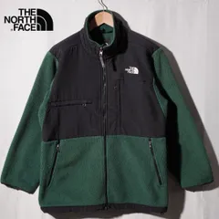 ノースフェイス THE NORTH FACE フリース M グリーン ブラック ロゴ刺繍 POLARTEC  ポーラテック ナイロン テック ストリート Y2K 古着 H720