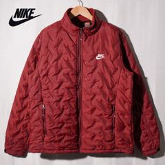 00s ナイキ NIKE TEAM ライトダウン XL エンジ ロゴ刺繍 裏側フリース ストリート スポーツミックス 古着 Y109