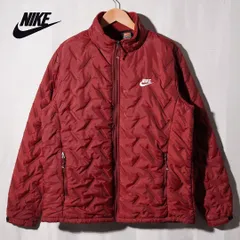 90s ナイキ NIKE TEAM ライトダウン XL エンジ ロゴ刺繍 裏側フリース ストリート スポーツミックス 古着 Y109