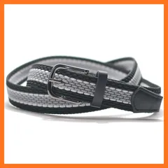 【新品】 [BEEL] ベール ゴムメッシュベルト ゴムベルト ベルト メンズ レディース ビジネス カジュアル 伸縮 編みこみ 大きいサイズ 140cm ブラックライン 1