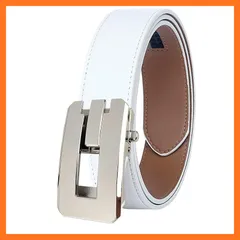 【新品】 JunLTX ゴルフ ベルト メンズ 紳士 オートロック式 ビジネス おしゃれ レザー 穴無し 通勤 自動バックル 穴なし スーツ ベルト コンフォートクリックベルト 無段階調節 幅広3.5cm プレゼント用箱付 (全長130cm/ウエスト75c 0