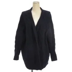 ポロ ラルフローレン POLO RALPH LAUREN ケーブル ニット カーディガン ボタンレス ウール カシミヤ混 ネイビー M ■FF