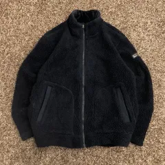 110 M. 리밋 ネイビー フリース ジップアップ フリース ボア ジャケット