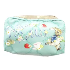 レスポートサック LesportSAC × ピーターラビット ポーチ ロゴ プリント 緑 グリーン ピンク /JS