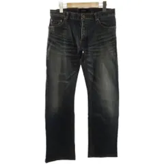 バーバリーブラックレーベル BURBERRY BLACK LABEL デニムパンツ ジーンズ USED加工 ボタンフライ インディゴ 73 ■ECT