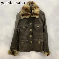 yoshie inaba ヨシエイナバ レザージャケット 羊革 レッキスラビットファー