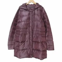 コムサデモード COMME CA DU MODE 大きいサイズ ダウンコート フード ジップアップ 15 XL相当 紫 パープル ■GY09 X