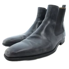 マグナーニ MAGNANNI サイドゴアブーツ チェルシーブーツ ムラ染め レザー 41 ダークブルー /JS IBO83