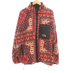 マウンテンハードウェア MOUNTAIN HARD WEAR BEAMS 別注 美品 フリースジャケット ジップアップ ロゴ 総柄 XL 赤 レッド /JS