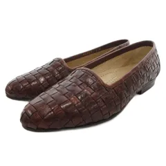 コールハーン COLE HAAN ローファー 7 スリッポン シューズ 編み込み レザー 本革 茶 ブラウン /AE IBO86