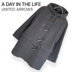 UNITED ARROWS A DAY IN THE LIFE ユナイテッドアローズ ダッフルコート トグルコート 36 S メンズ チャコールグレー フード付き ウール混 ナイロン ポリエステル 人工皮革 秋冬 ベトナム製 868KZ
