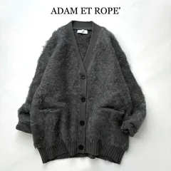 タグ付未使用✨ / 2023 2024 / ADAM ET ROPE' アダムエロぺ / ファーニット Vネック カーディガン / チャコールグレー / フリーサイズ / ふわふわ / 人気 / 近年モデル / 秋 冬 / ゆったり / オーバーサイズ