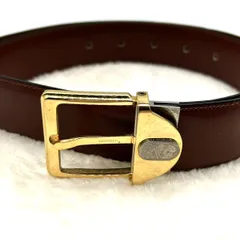 VALENTINO ヴァレンティノ レザーベルト ゴールドバックル ロゴ金具 イタリア製 260108005