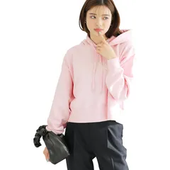 [ロペピクニック] ロゴ刺繍クロップド裏毛フーディー レディース GDM14310 ピンク (63) 0