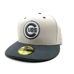 New Era ニューエラ Chicago Cubs シカゴカブス 59FIFTY ベースボールキャップ THE CAPS ベージュ チャコール Size 7 1/4 (57.7cm)
