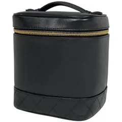 シャネル CHANEL ココマーク バニティバッグ メイク 小物 ビコローレ 化粧ポーチ レザー ブラック A01619 レディース 【中古】
