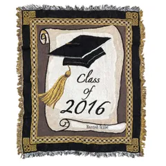 vintageラグ ブランケット マルチカバー タペストリー 卒業 角帽 卒業証書 2016 祝い ギフト Rug Throw Blanket Graduation 2455
