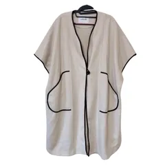 zk4 【美品】LalliaMu ラリアムー パイピングガウンベスト　ベージュ　レディース　サイズ38  ロングコート　アウター　希少　上品