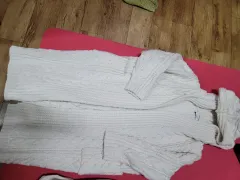 ZARA アイボリー ケーブル編み ニット ロング カーディガン