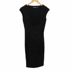 ローレンラルフローレン LAUREN RALPH LAUREN ノースリーブワンピース ドレス ロング 黒 ブラック 2 約M ☆AA★
