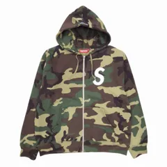 美品 25aw シュプリーム SUPREME S Logo Zip Up Hooded Sweatshirt Sロゴ ジップアップ フーデッド スウェットシャツ カモフラ 迷彩柄 パーカー フーディー L カーキ/メンズ
