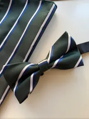 ⑤-8  蝶ネクタイ　ポケットチーフ　カフス3点セット