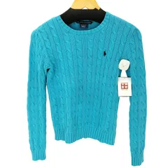 ラルフローレン RALPH LAUREN 90S ポニー刺繍 ケーブル編み コットン ニット セーター レディース import：XS 