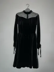 ブラック ツアーベルベット ロング ONE PIECE