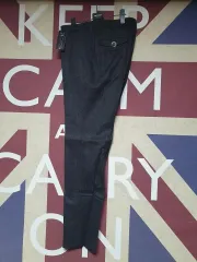 ZIOZIA ジオジア スラックス パンツ スモールチェック柄 ズボン 36 94 チャコール グレー