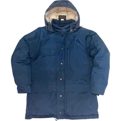 USA製 80-90s Eddie Bauer Goose Down Parka XL NAVY 黒タグ エディーバウアー ネイビー ダウンジャケット フード付 古着