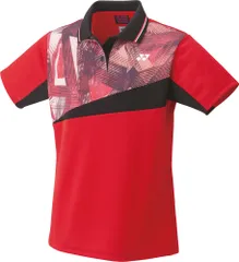 ヨネックス YONEX テニス ウィメンズゲームシャツ 半袖 トップス ユニフォーム UVカット 吸汗速乾 制電 試合 ゲーム 大会 部活 チーム 日本バドミントン協会審査合格品 レディース  20737 496 サンセットレッド