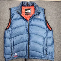 A107【使用感有】THE NORTH FACE ダウンベスト ノースフェイスブルー ※擦れ等有り