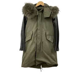 ダイアグラム コート サイズ36美品  - カーキ モッズコート/ライナー付き/ファー/レザー切り替え/フード取り外し可能