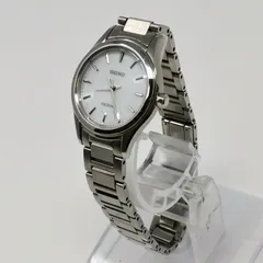 稼働品 セイコー　エクセリーヌ　ソーラー　腕時計 レディース ラウンド シルバー 管理番号KKVNKO4407