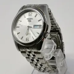 稼働品　セイコー 5 シルバー　ラウンド　オートマチック 自動巻き 腕時計　7S26-01V　 管理番号KKVNKO4412